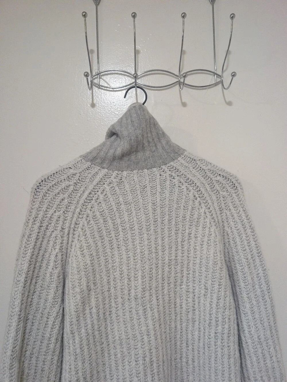 Everlane Grey Luxe Teddy Wool Oversized Half Zip Knit Sweater - Picture 10 of 16